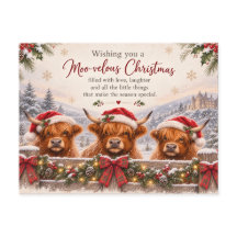 Tarjeta de Navidad Moo-velosa – Navidad de Vaca de