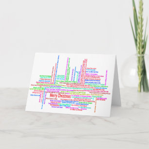 Tarjeta de Navidad multilingüe de las Felices