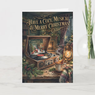 Tarjeta de Navidad Musical de Gramófono