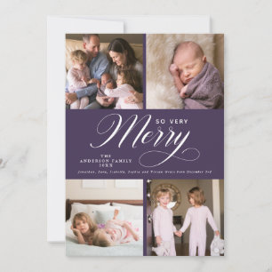 Tarjeta de Navidad muy alegre con 4 fotos