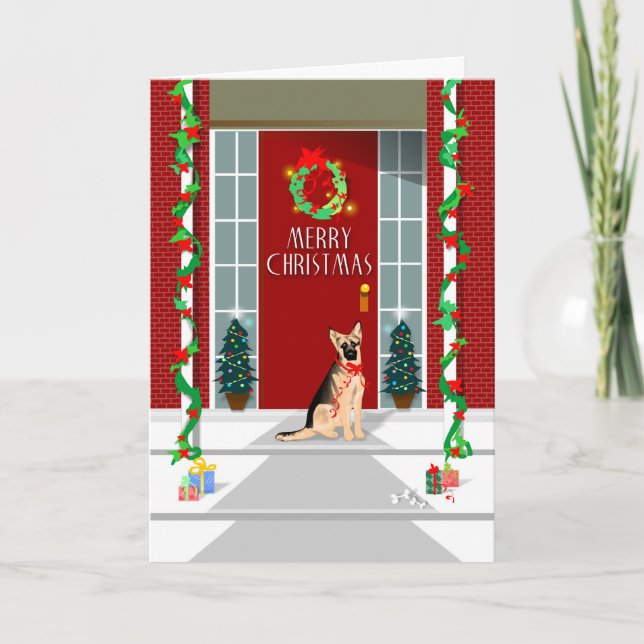 Tarjeta de Navidad - navidad del pastor alemán (Anverso)