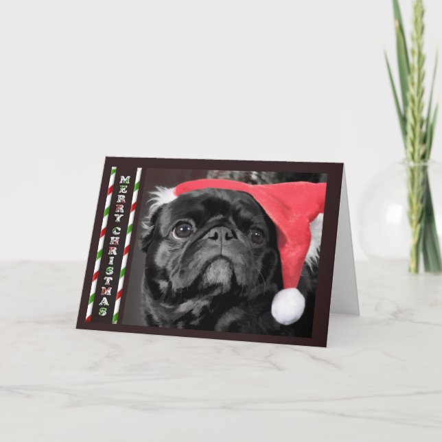 Tarjeta de Navidad negra del barro amasado (Anverso)