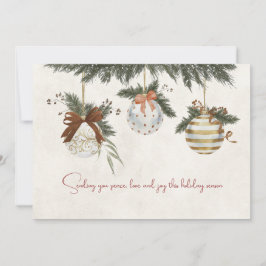 Tarjeta de Navidad Neutral con Adornos