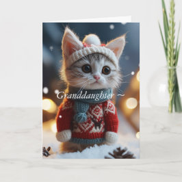 TARJETA DE NAVIDAD NIETA GATITO ACOGEDOR