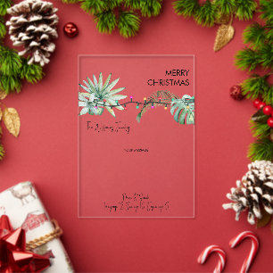 Tarjeta de Navidad Nombres Foliaje Tropical & Luce