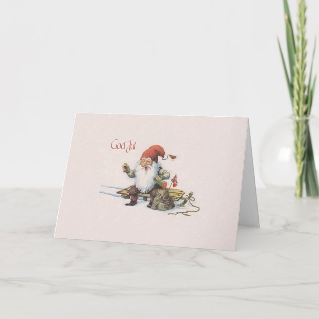 Tarjeta de Navidad noruega de julio de dios del (Anverso)