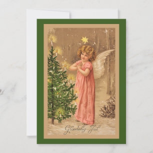 Tarjeta de Navidad noruega vintage de 1910