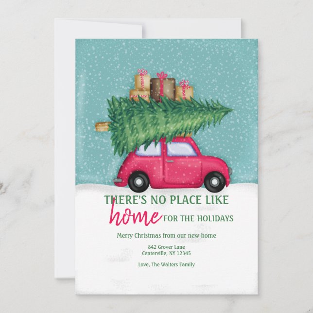 Tarjeta de Navidad Nos Mudamos (Anverso)