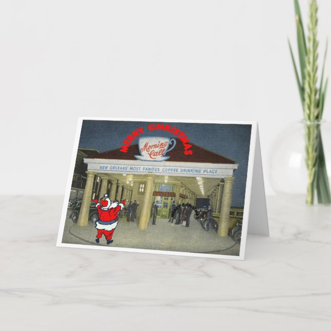 Tarjeta de Navidad Nueva Orleans Vintage (Anverso)