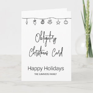 Tarjeta de Navidad Obligatoria Dibujo Divertido Si
