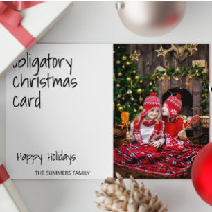 Tarjeta de Navidad Obligatoria Foto Divertida