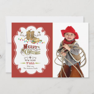 Tarjeta de Navidad Occidental Adorable