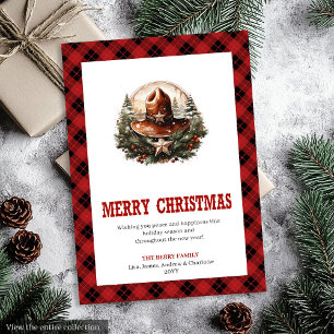 Tarjeta de Navidad occidental con arte de insignia
