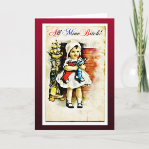 Tarjeta de Navidad ofensiva divertida del vintage