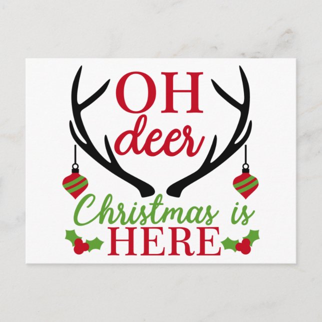 Tarjeta de Navidad Oh Deer (Anverso)