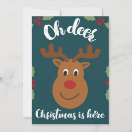 Tarjeta de Navidad Oh Deer, divertido y adorable j