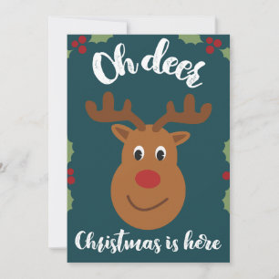 Tarjeta de Navidad Oh Deer, divertido y adorable j