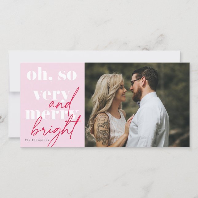 Tarjeta de Navidad Oh So Very Merry and Bright  (Anverso)