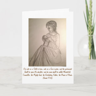 Tarjeta de Navidad original del arte: Madonna y