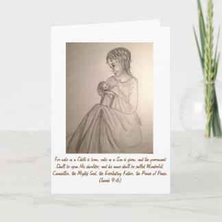 Tarjeta de Navidad original del arte: Madonna y