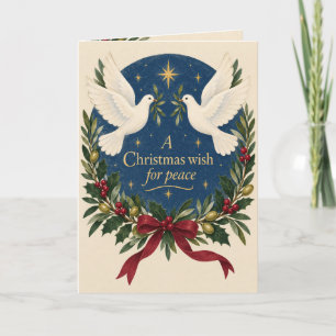 Tarjeta de Navidad Pacífica de Palomas Blancas