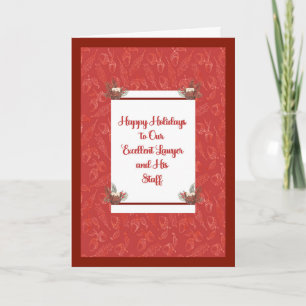 Tarjeta de navidad para abogado y personal