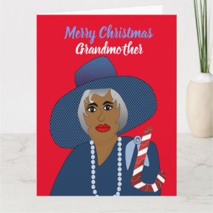 Tarjeta de Navidad para Abuela Afroamericana