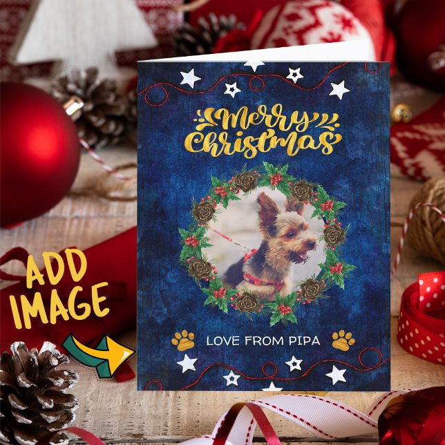Tarjeta de Navidad para Amante de Perros con Foto (Subido por el creador)