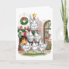 Tarjeta de Navidad para Amantes de las Gallinas
