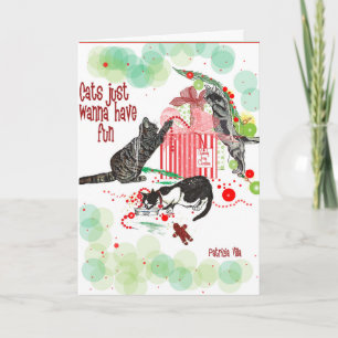 Tarjeta de Navidad para Amantes de los Gatos