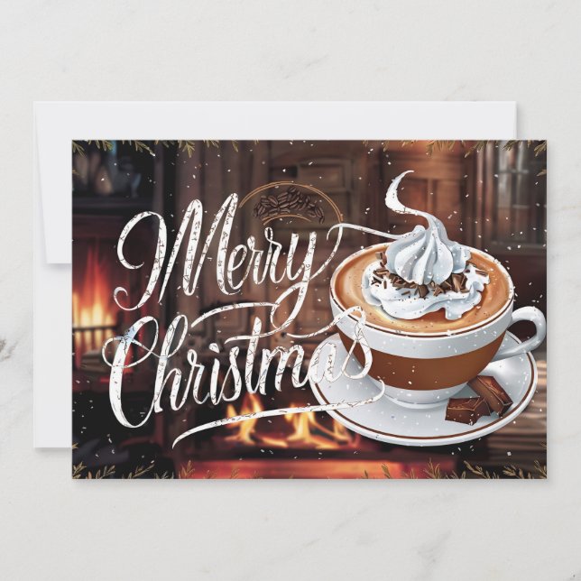 Tarjeta de Navidad para Amantes del Café #16 (Anverso)