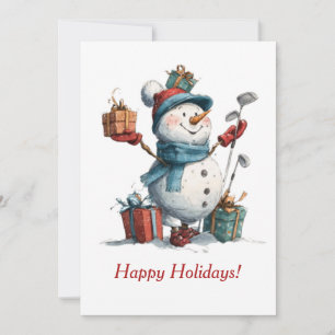 Tarjeta de Navidad para Amantes del Golf