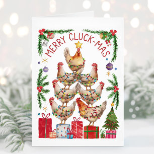 Tarjeta de Navidad para Amantes del Pollo Merry Cl