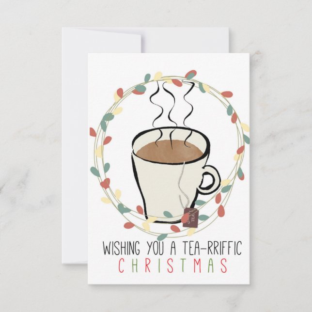 Tarjeta de Navidad para Amantes del Té (Anverso)