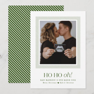 Tarjeta de Navidad para Anuncio de Embarazo Ho Ho 