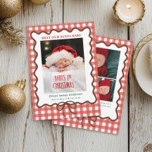 Tarjeta de Navidad para Anuncio de Nacimiento de B