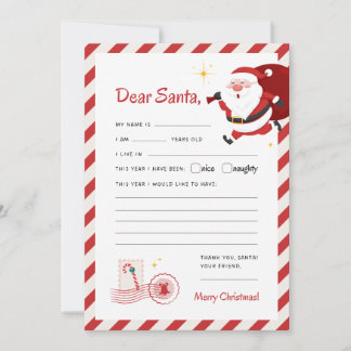 Tarjeta de Navidad para Carta a Papá Noel