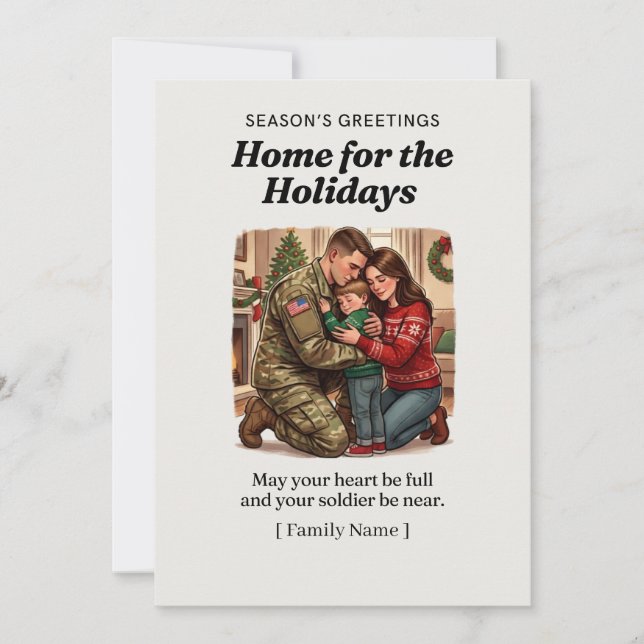 Tarjeta de Navidad para Casa por las Fiestas para  (Anverso)