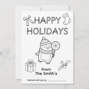 Tarjeta de Navidad para colorear