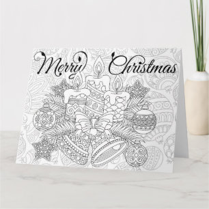 Tarjeta de Navidad para colorear adultos