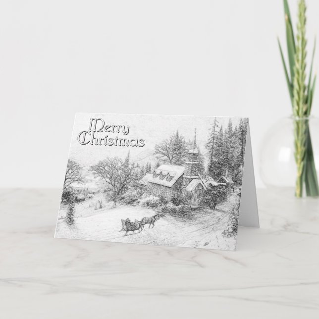 Tarjeta de Navidad para colorear de adultos (Anverso)