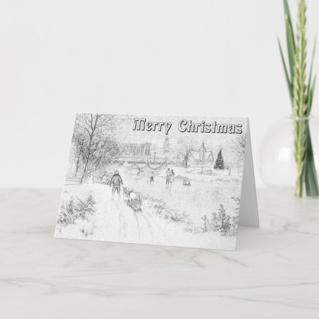 Tarjeta de Navidad para colorear para adultos (Anverso)