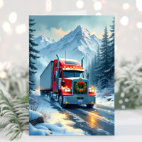Tarjeta de Navidad para Conductor de Camión en Car