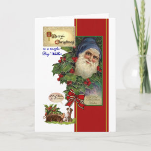 Tarjeta de navidad para el caminante del perro - S