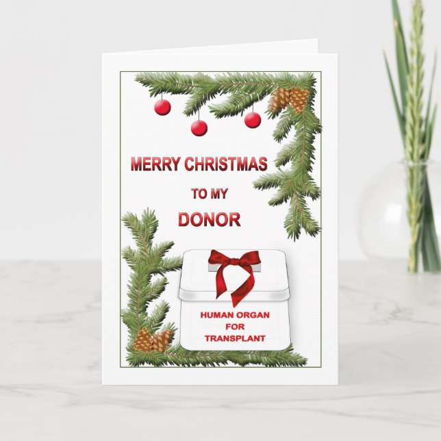 Tarjeta de Navidad para el donante de órganos (Anverso)