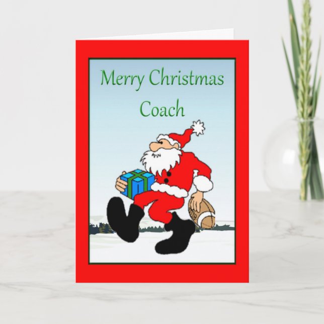 Tarjeta de Navidad para el entrenador de fútbol (Anverso)