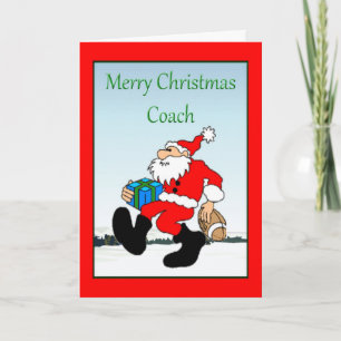 Tarjeta de Navidad para el entrenador de fútbol