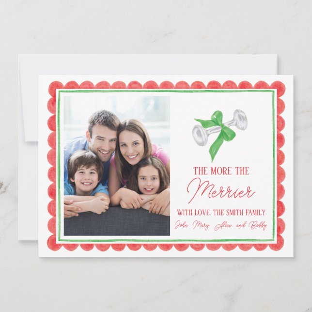 Tarjeta de Navidad para el Nuevo Bebé Cuantos Más  (Anverso)