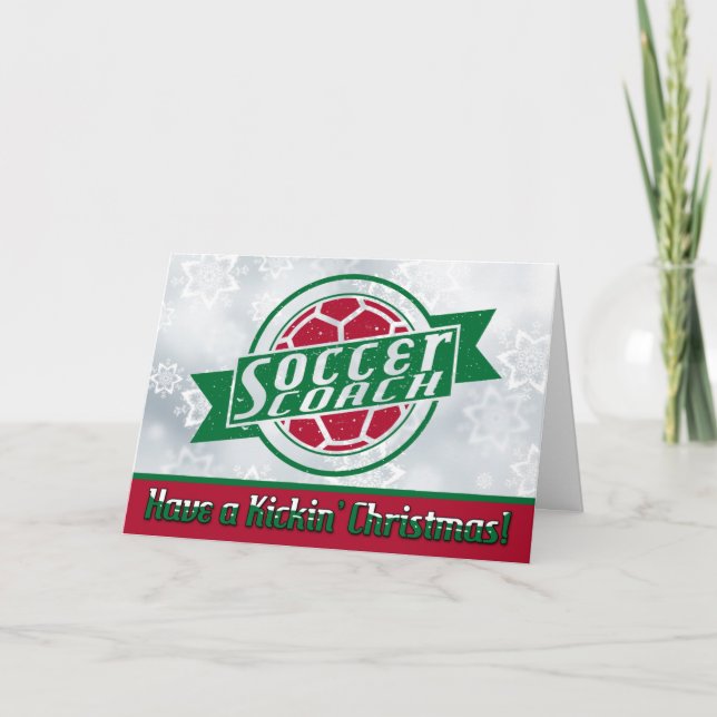 Tarjeta de navidad para entrenadores de fútbol Nav (Anverso)