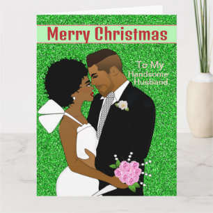 Tarjeta de Navidad para Esposo Afroamericano
